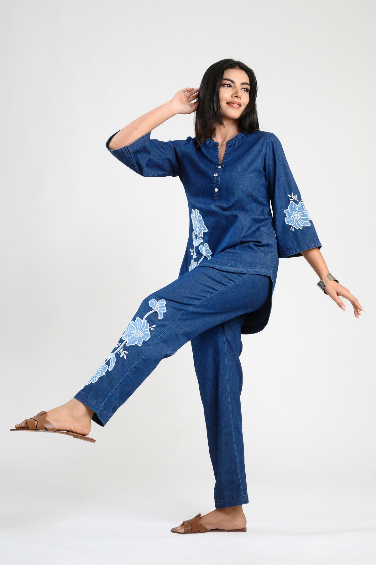 Denim Petal Set Co-Ord Set - Etiquette Apparel