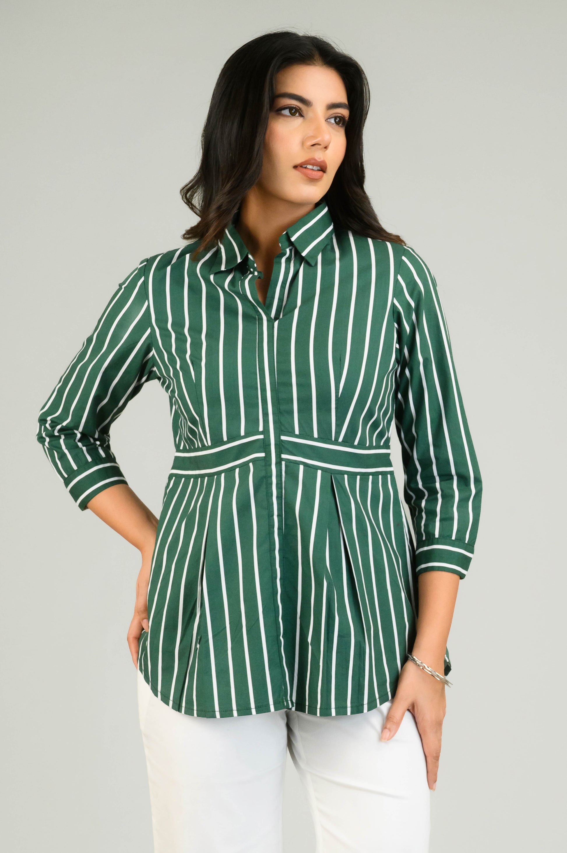 Product Carousel Image 2: Bold Stripes & Strong Impression Top