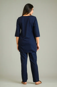 Black Denim Bloom Co-ord Set - Etiquette Apparel