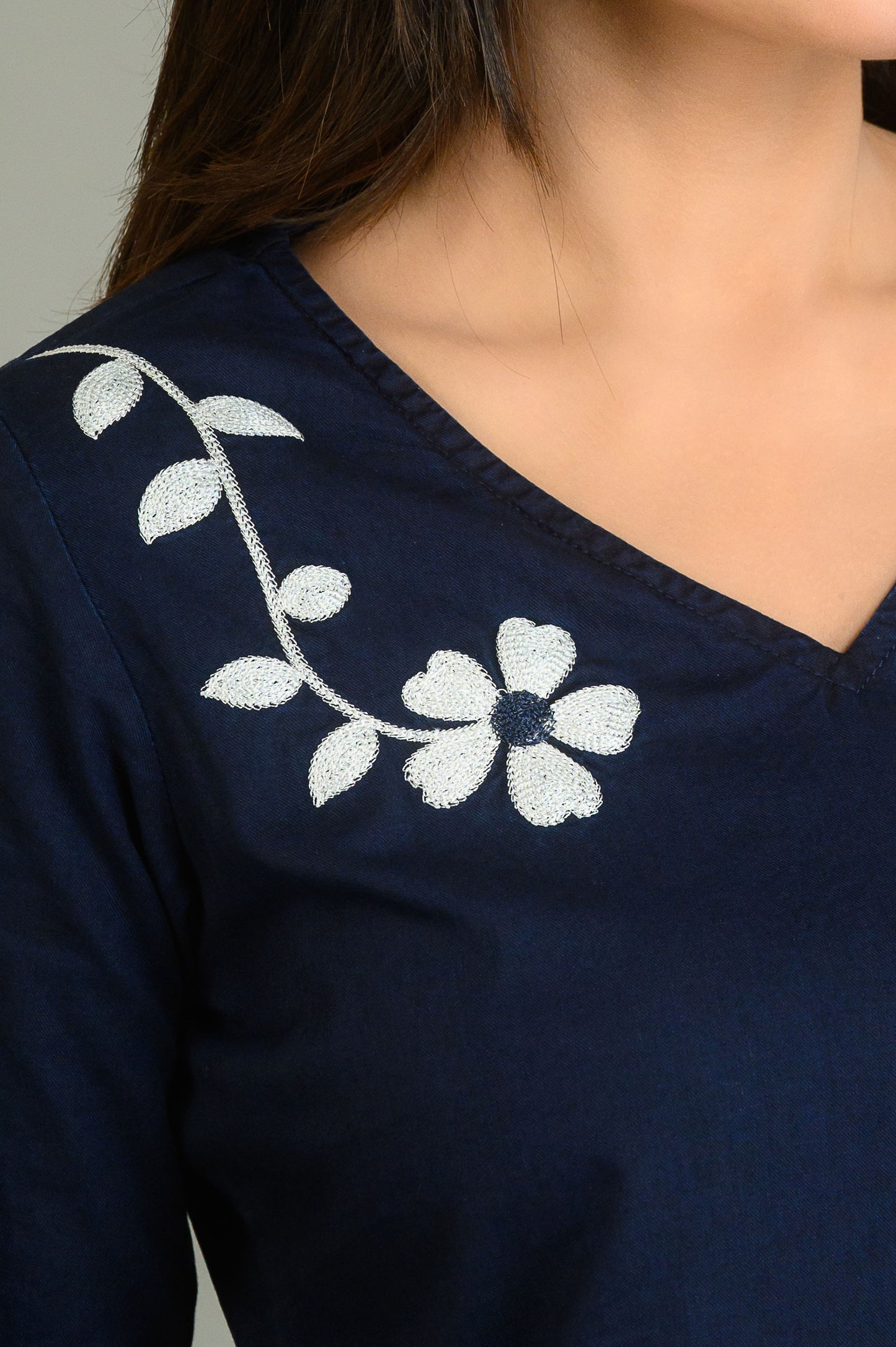 Black Denim Bloom Co-ord Set - Etiquette Apparel