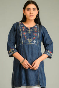 Tradition in Blue Top - Etiquette Apparel