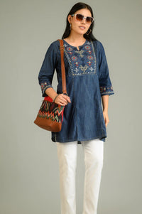 Tradition in Blue Top - Etiquette Apparel
