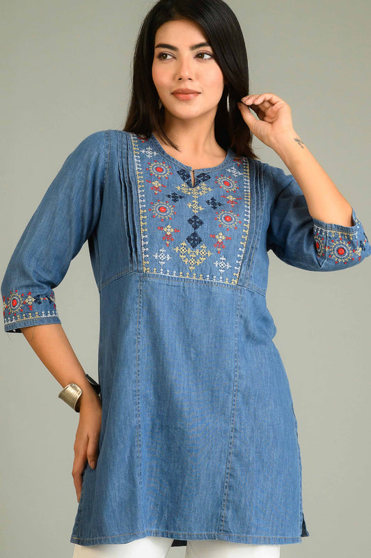Tradition in Blue Top - Etiquette Apparel