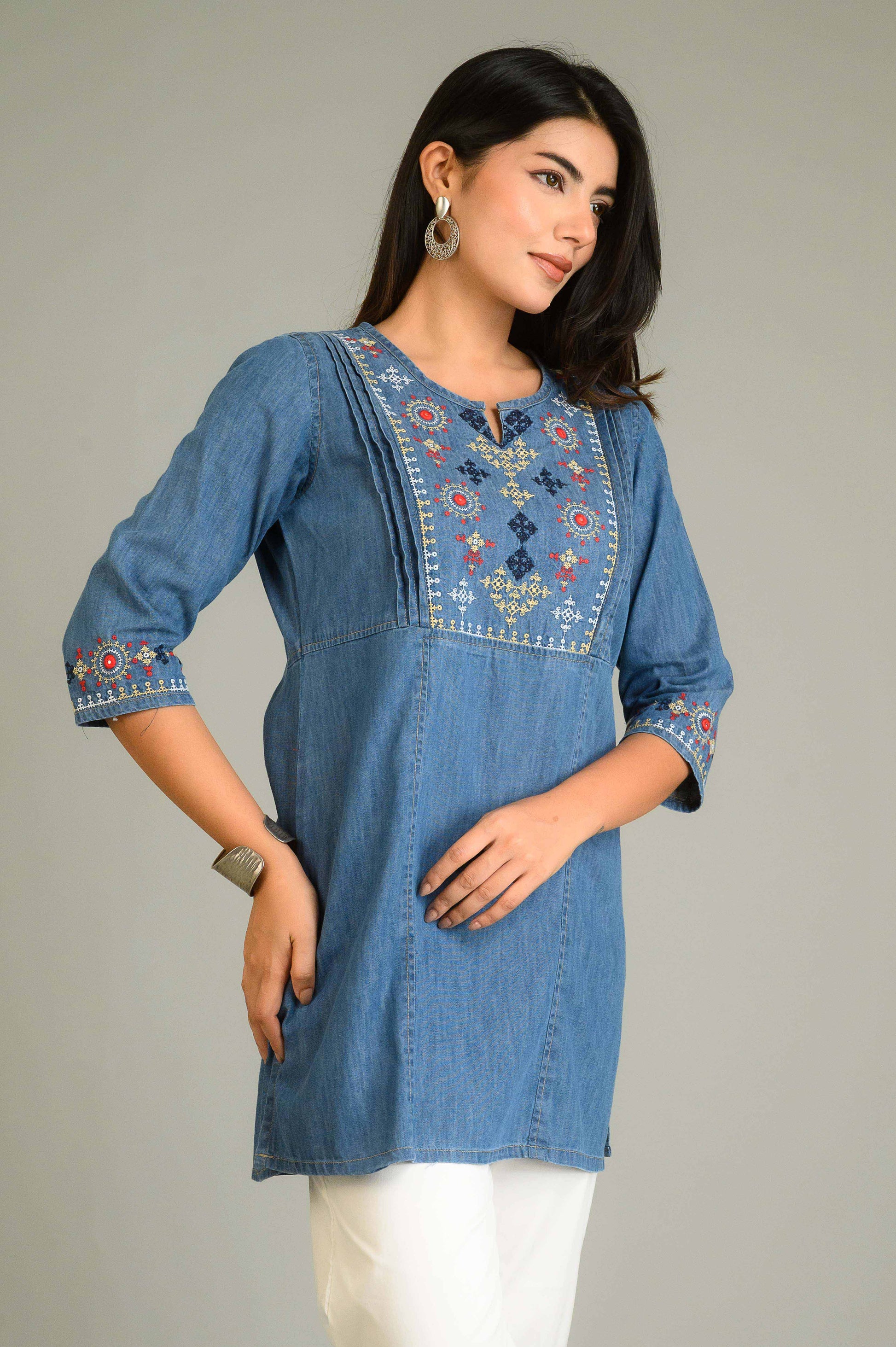 Product Carousel Image 3: Tradition in Blue Top