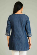 Product Carousel Image 4: Luxe Denim Cutwork Embroidered Top
