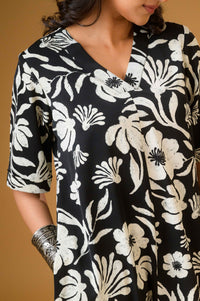 Graphic Bloom Floral Midi Dress