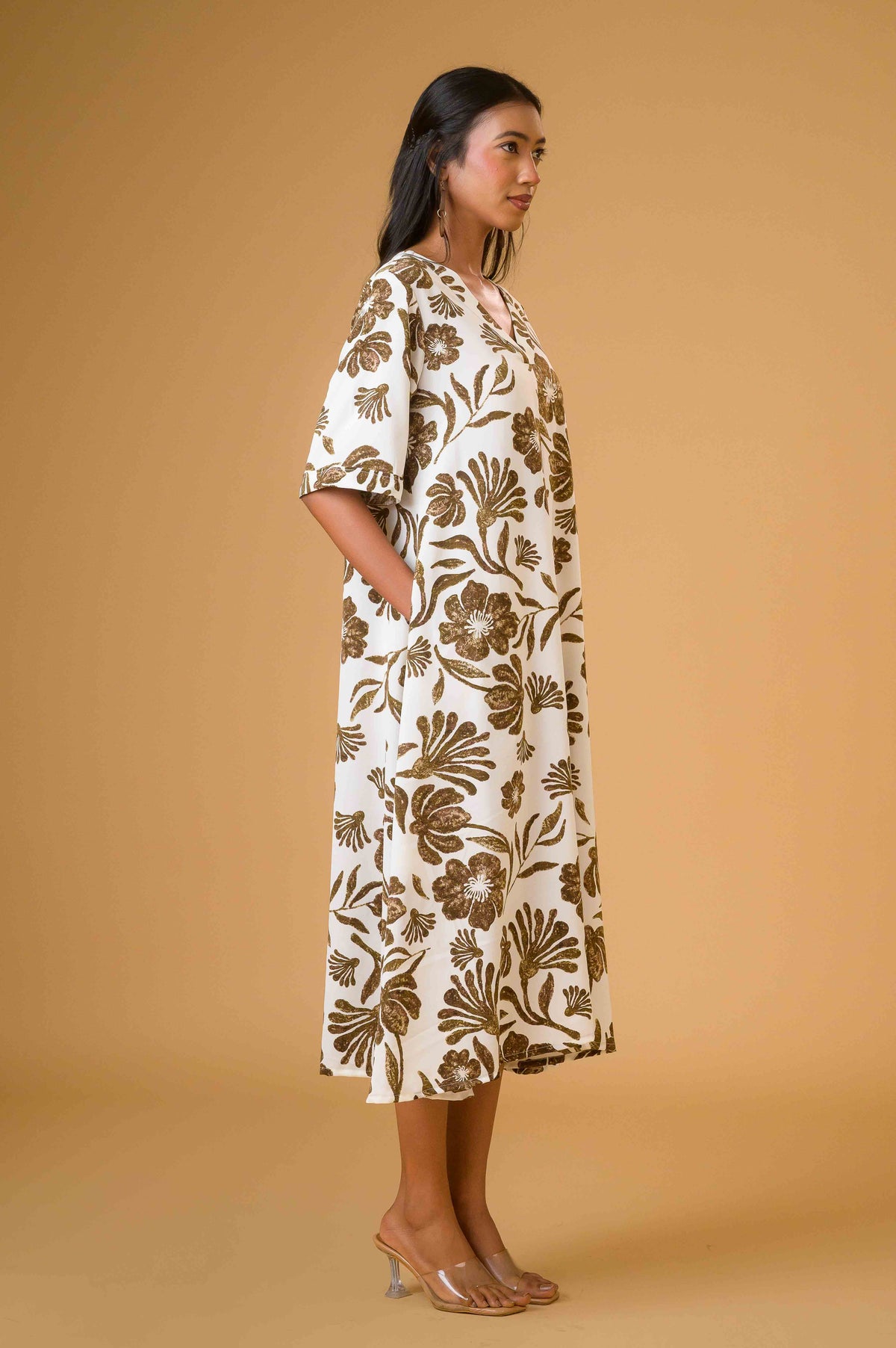 Graphic Bloom Floral Midi Dress