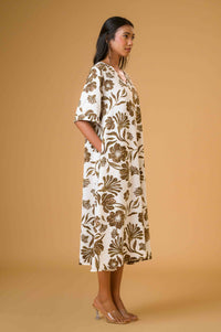 Graphic Bloom Floral Midi Dress