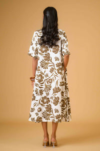 Graphic Bloom Floral Midi Dress