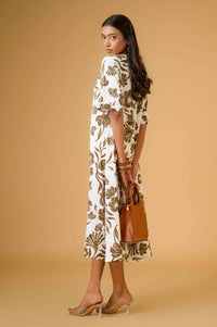 Graphic Bloom Floral Midi Dress