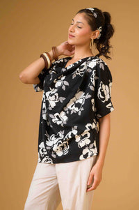 Cowl Neck Floral Top