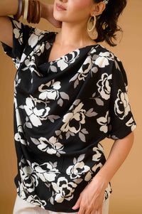 Cowl Neck Floral Top