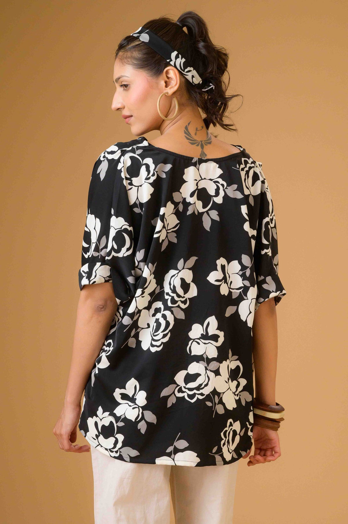 Cowl Neck Floral Top
