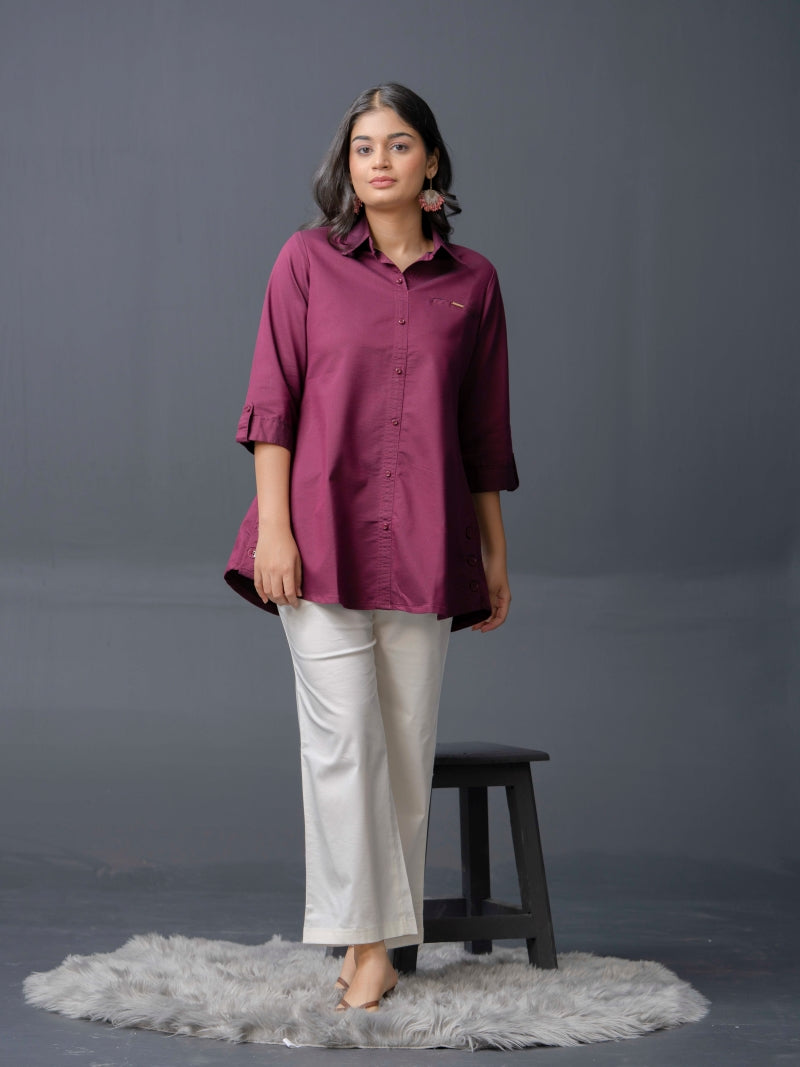 Crisp, Sturdy Solid colored Rugged top - Etiquette Apparel 