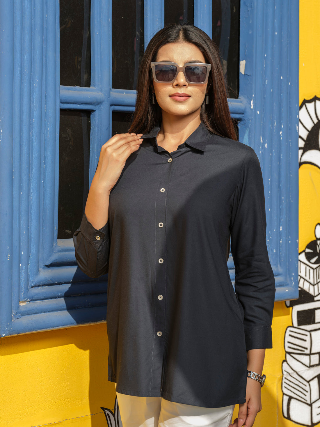 Wardrobe essential basic solid colored shirt top - Etiquette Apparel 