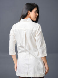 Pristine off-white Self Embroidered Top - Etiquette Apparel