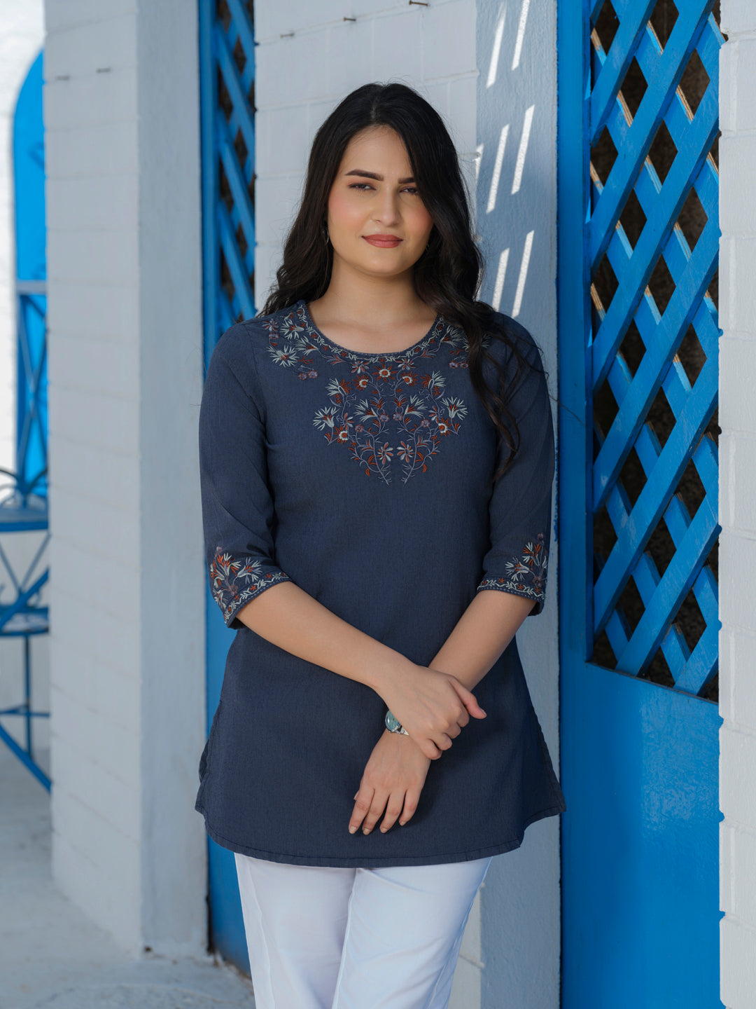 Classy In-Vogue Round Neck Top - Etiquette Apparel 