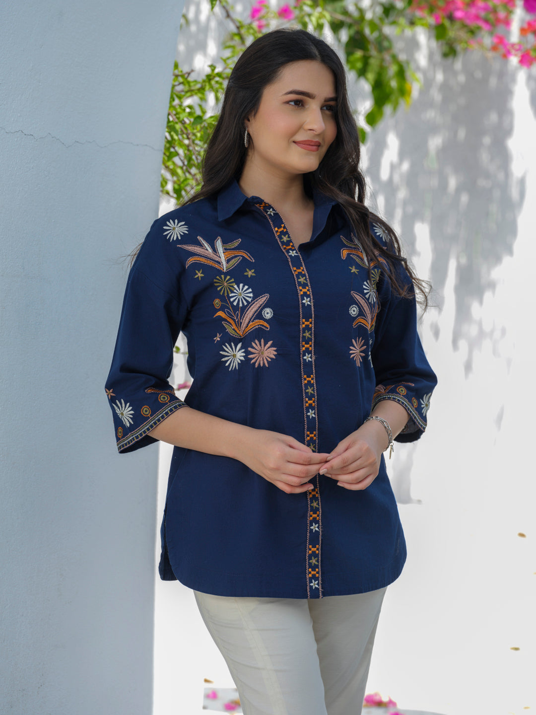 Anti-Fit Sleeve Afro-Embroidered Top - Etiquette Apparel