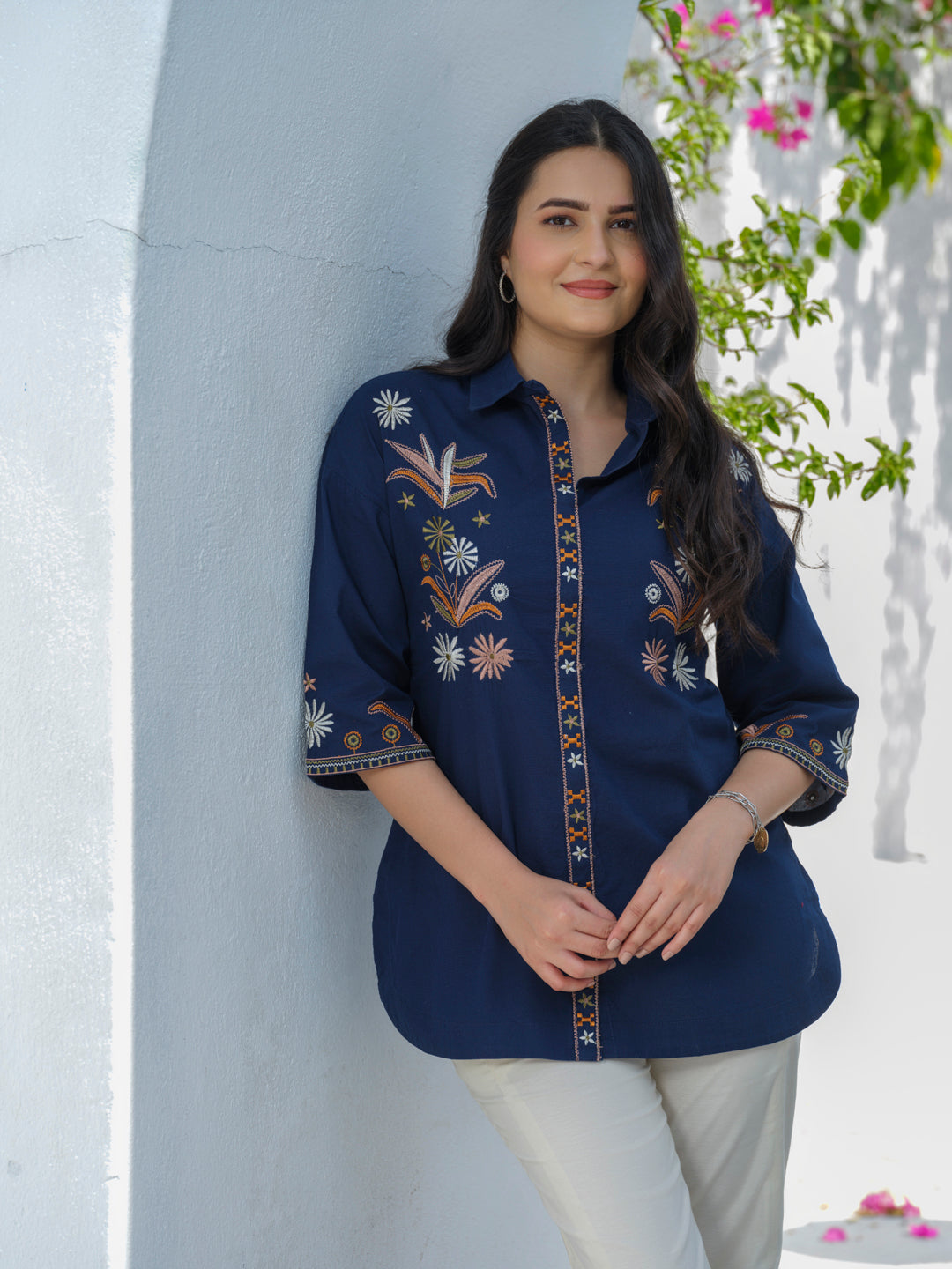 Anti-Fit Sleeve Afro-Embroidered Top - Etiquette Apparel