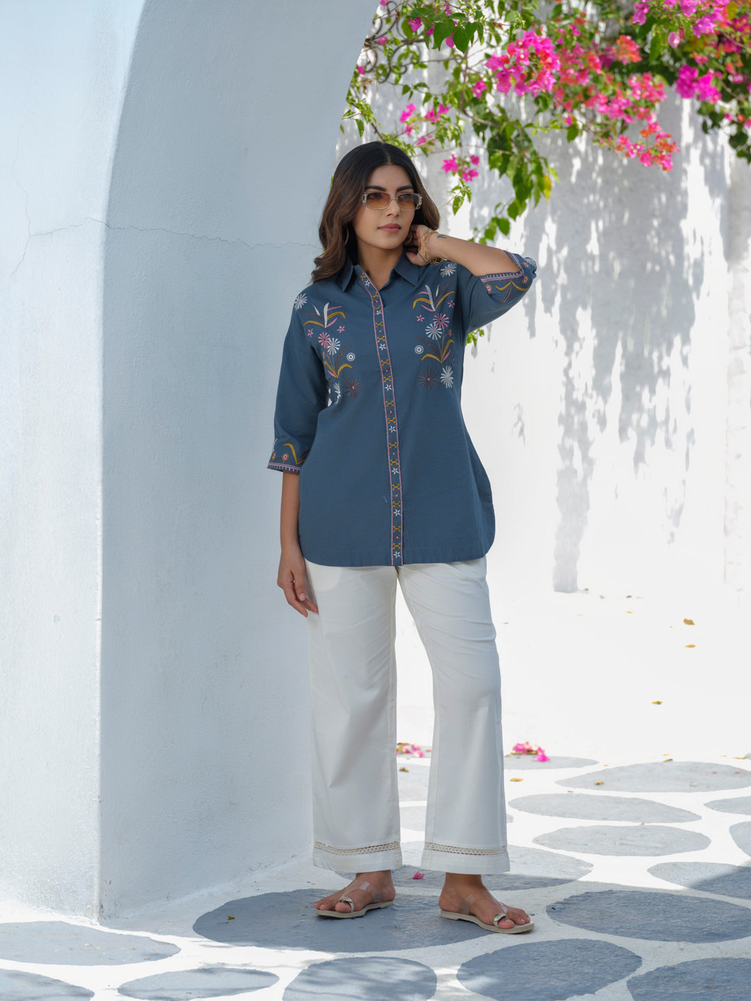 Anti-Fit Sleeve Afro-Embroidered Top - Etiquette Apparel