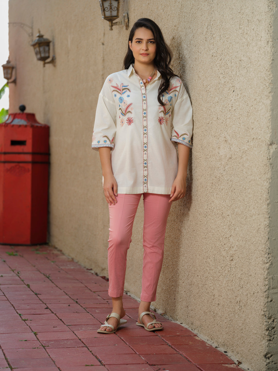 Anti-Fit Sleeve Afro-Embroidered Top - Etiquette Apparel 