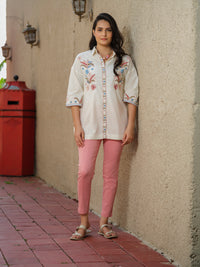 Anti-Fit Sleeve Afro-Embroidered Top - Etiquette Apparel