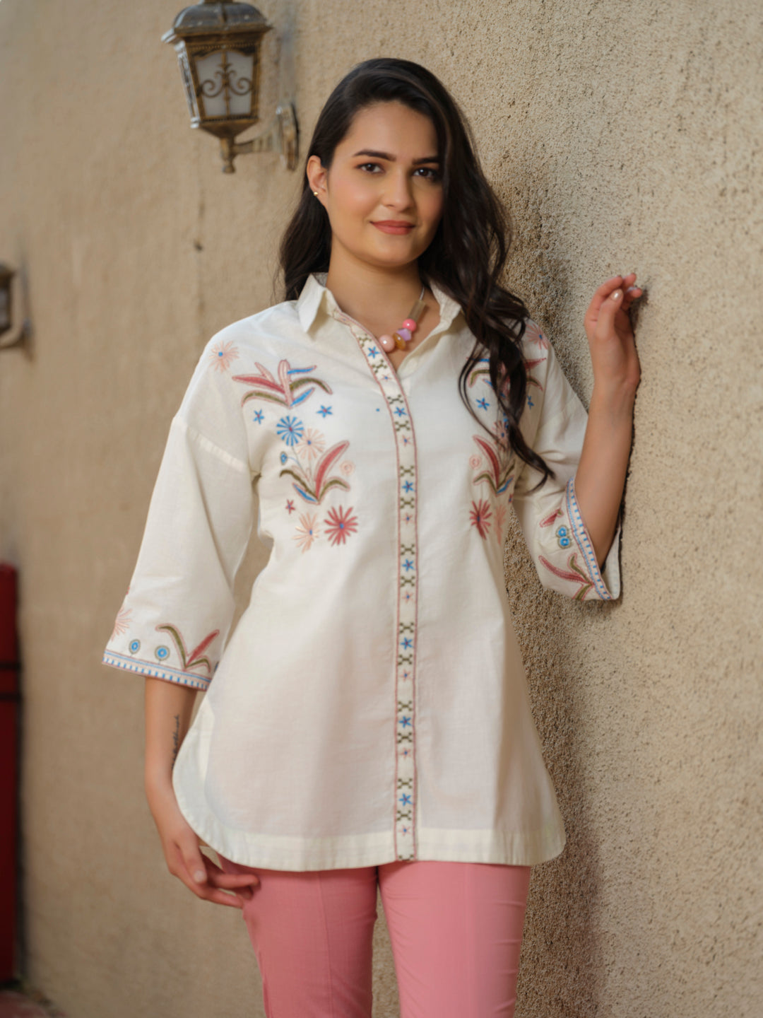 Anti-Fit Sleeve Afro-Embroidered Top - Etiquette Apparel