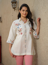 Anti-Fit Sleeve Afro-Embroidered Top - Etiquette Apparel