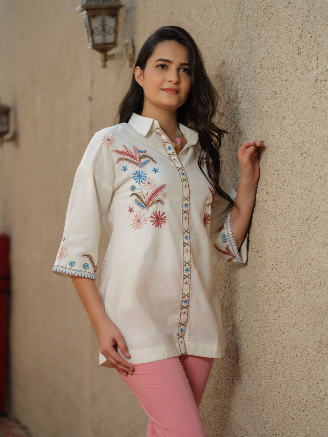 Anti-Fit Sleeve Afro-Embroidered Top - Etiquette Apparel