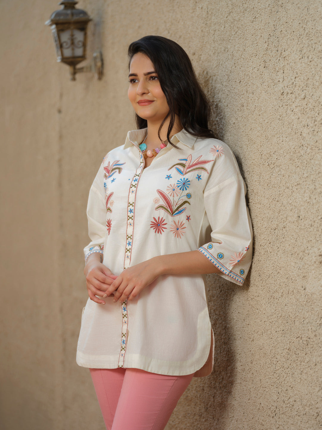 Anti-Fit Sleeve Afro-Embroidered Top - Etiquette Apparel