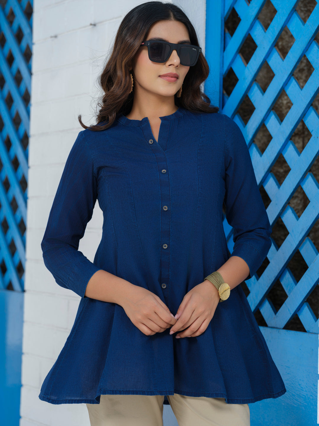 Kalidar Indigo Mal Top - Etiquette Apparel 