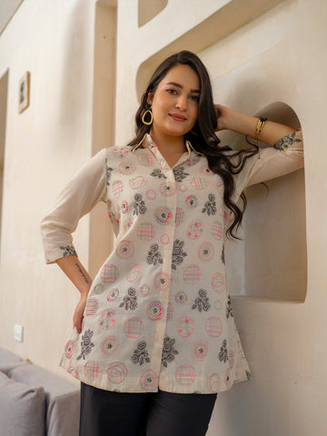 All-Over Embroidered Mal Top - Etiquette Apparel 