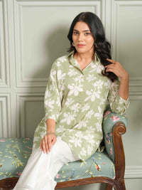 Summer Bloom Green Floral Top - Etiquette Apparel