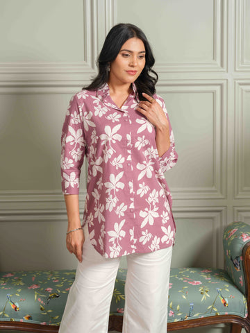 Summer Bloom Purple Floral Top - Etiquette Apparel 