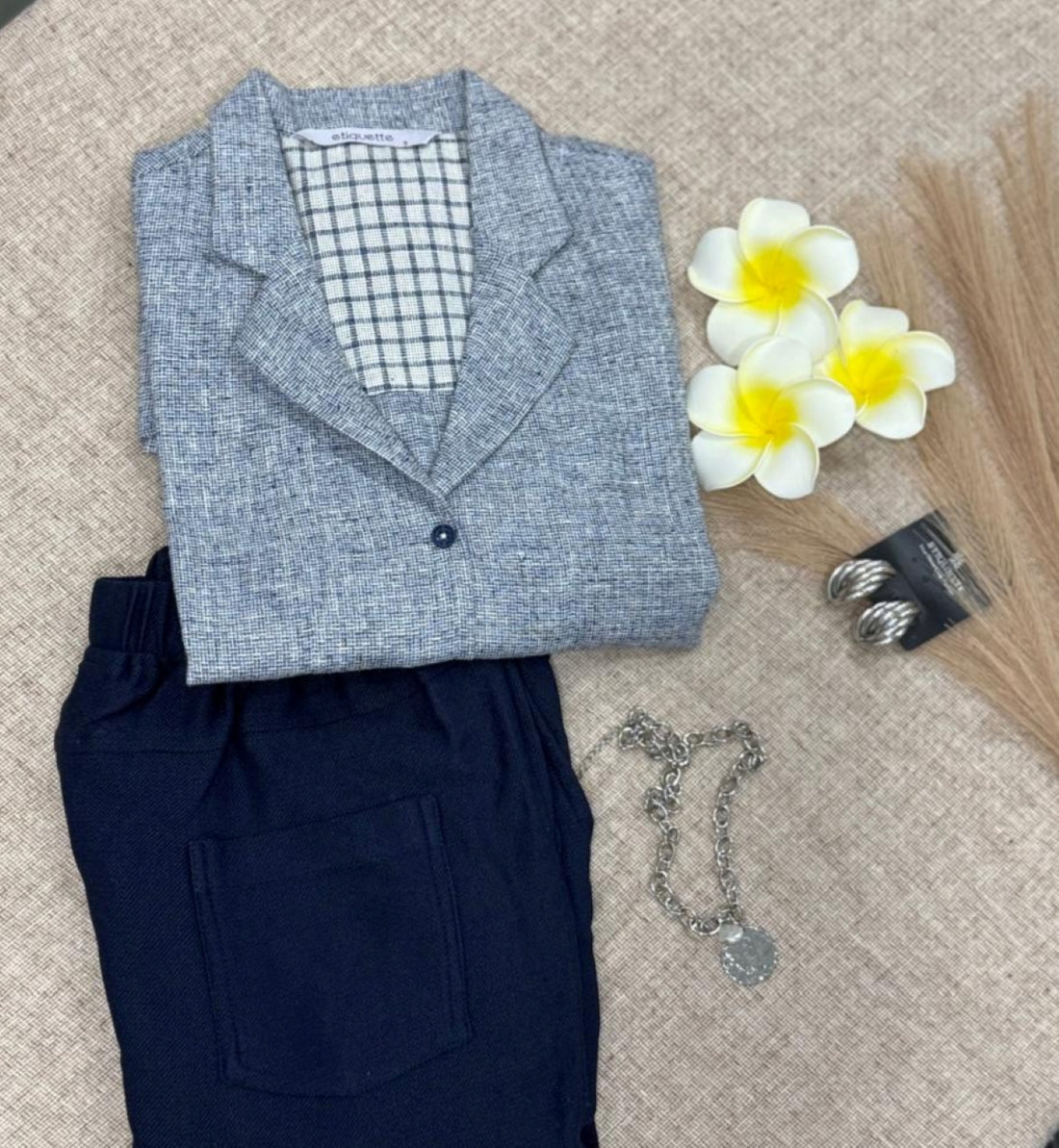 Texture Twist Collared Top - Etiquette Apparel