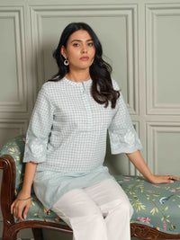 The Ombre Edit Green Check Top - Etiquette Apparel