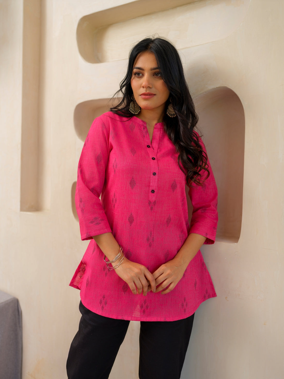 Vibrant Cotton Ikkat Top Yellow - Etiquette Apparel 