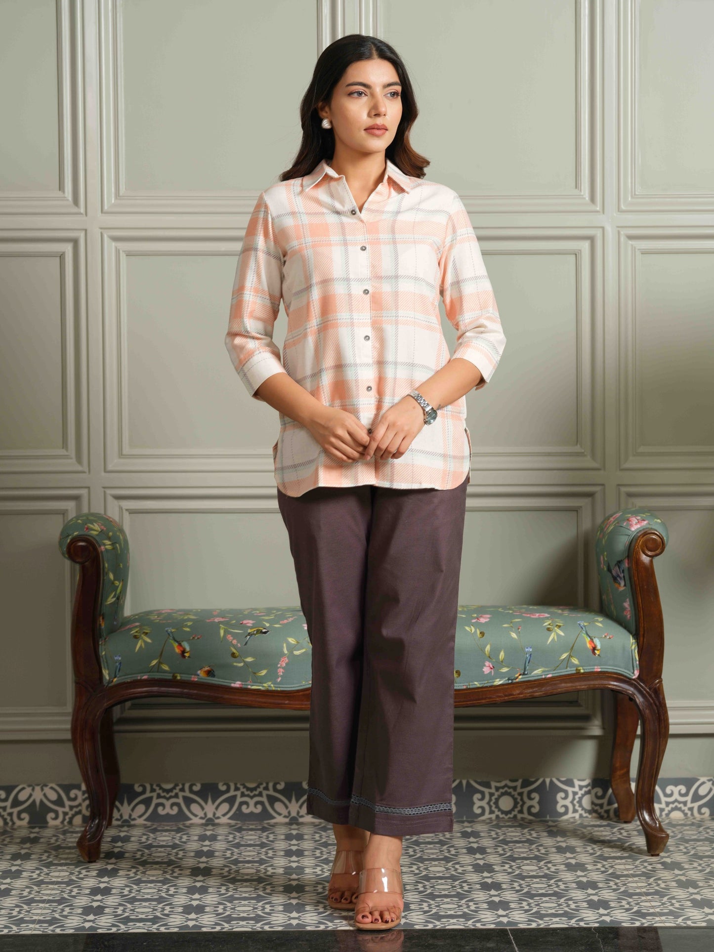 The Orange Check-Mate Top - Etiquette Apparel
