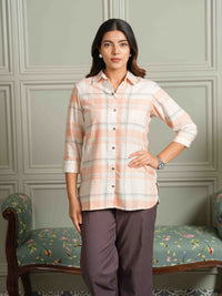 The Orange Check-Mate Top - Etiquette Apparel