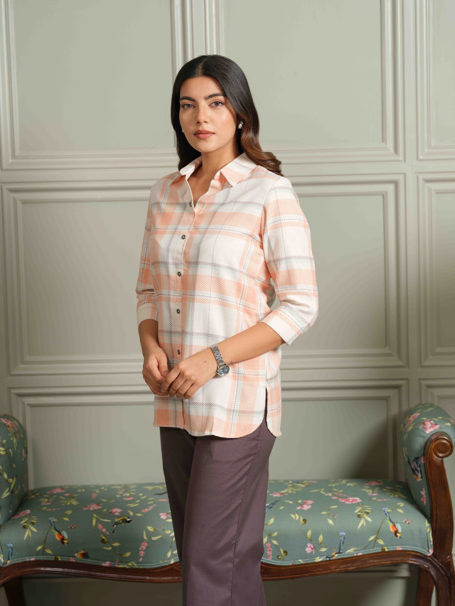The Orange Check-Mate Top - Etiquette Apparel