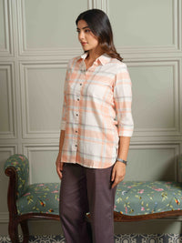 The Orange Check-Mate Top - Etiquette Apparel