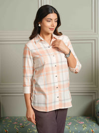 The Orange Check-Mate Top - Etiquette Apparel