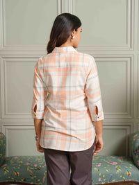 The Orange Check-Mate Top - Etiquette Apparel