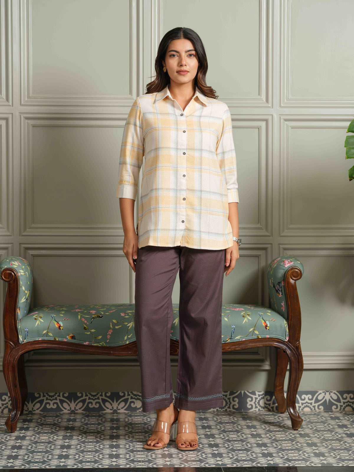 The Orange Check-Mate Top - Etiquette Apparel