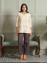 The Orange Check-Mate Top - Etiquette Apparel