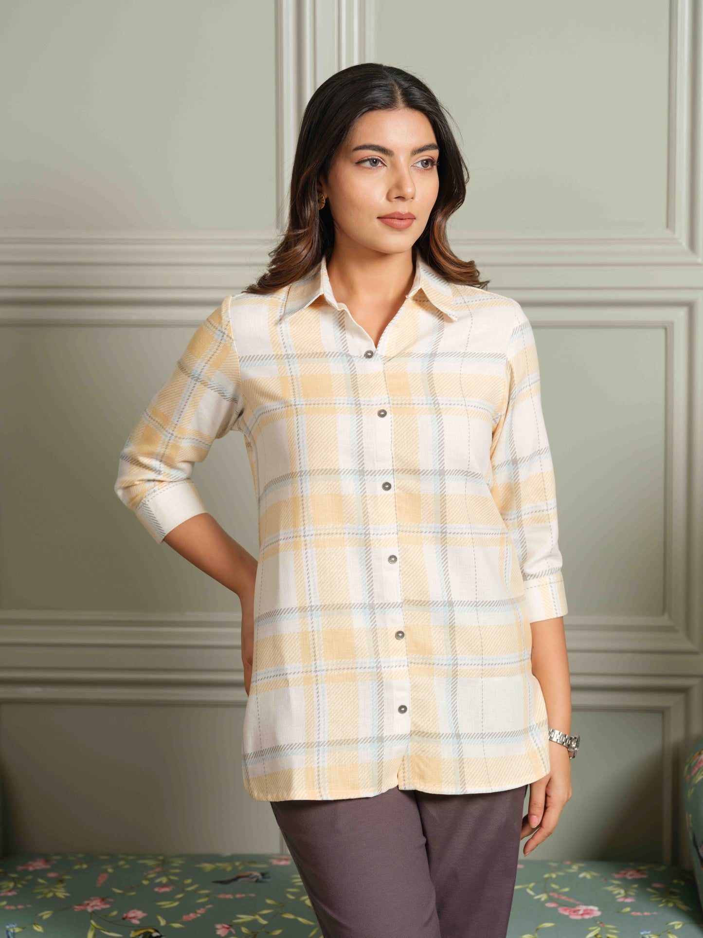 The Orange Check-Mate Top - Etiquette Apparel