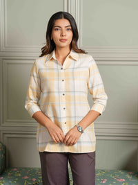 The Orange Check-Mate Top - Etiquette Apparel