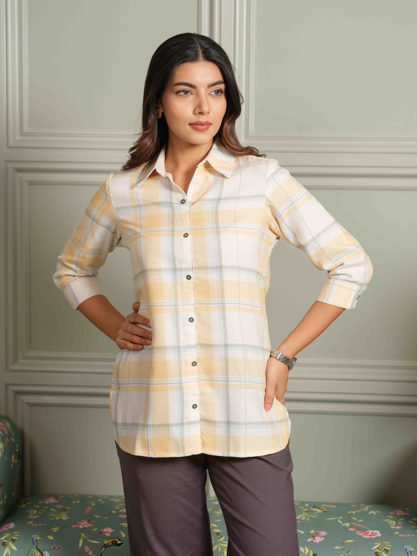 The Orange Check-Mate Top - Etiquette Apparel