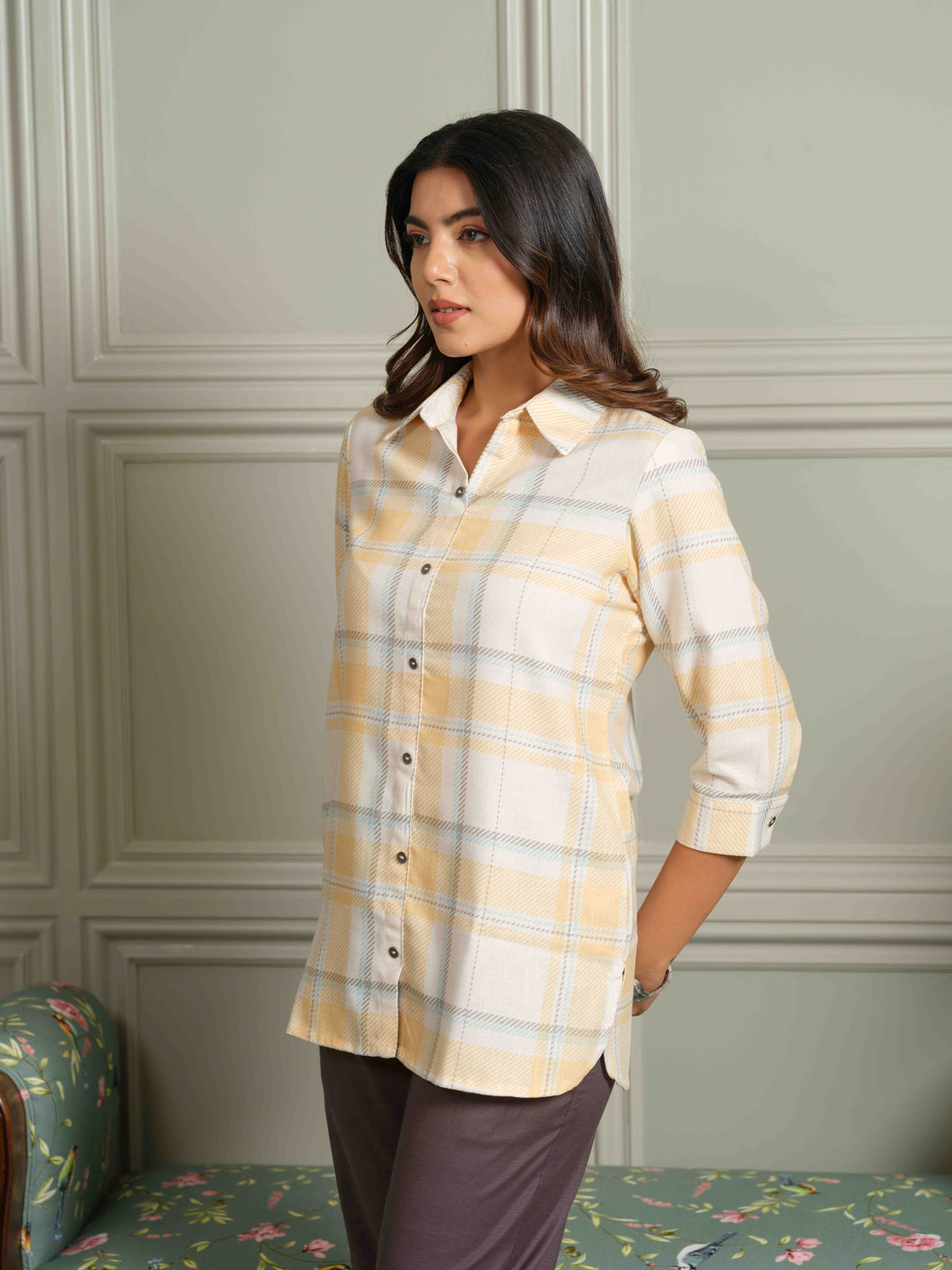 The Orange Check-Mate Top - Etiquette Apparel