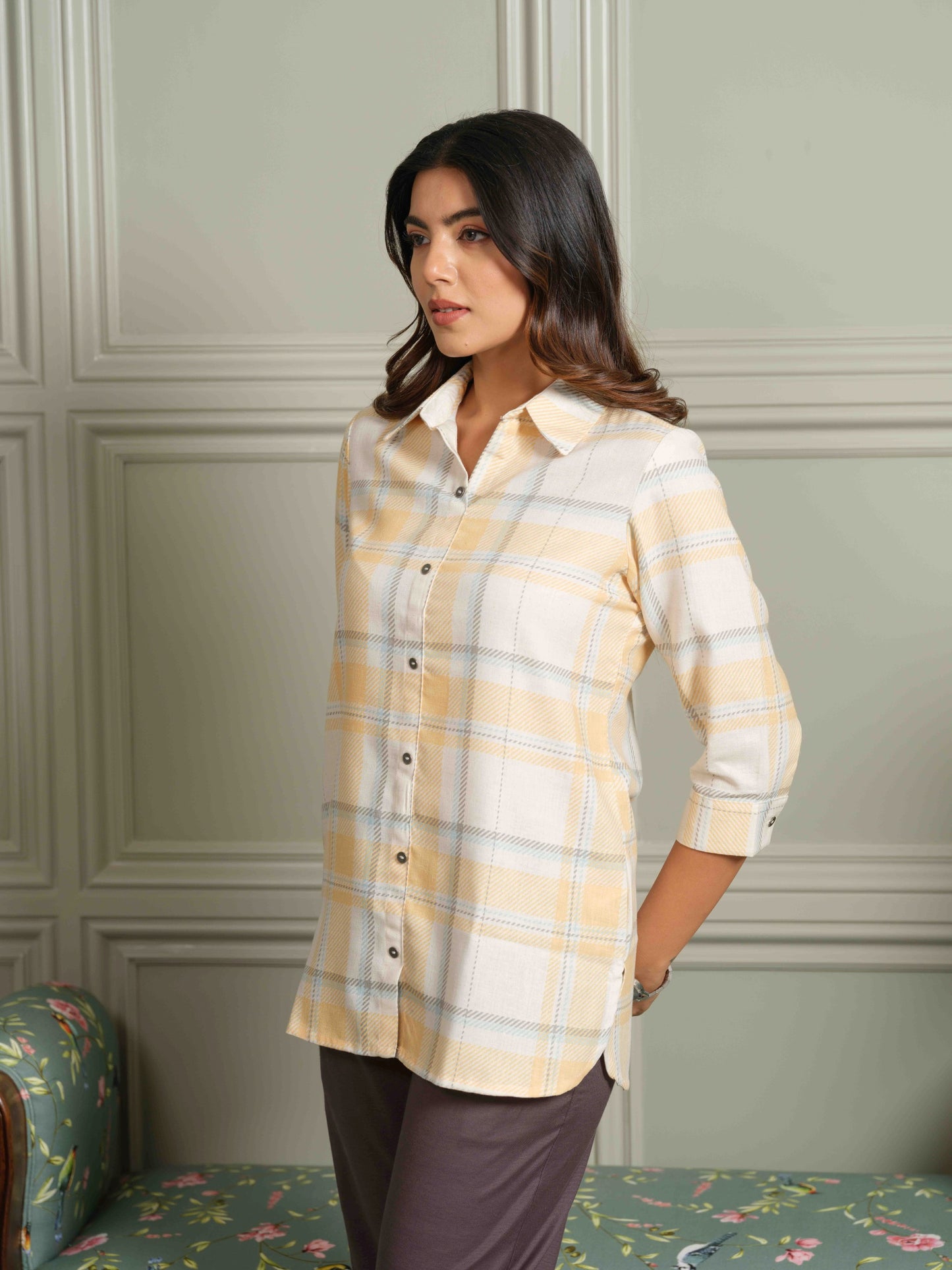 The Orange Check-Mate Top - Etiquette Apparel